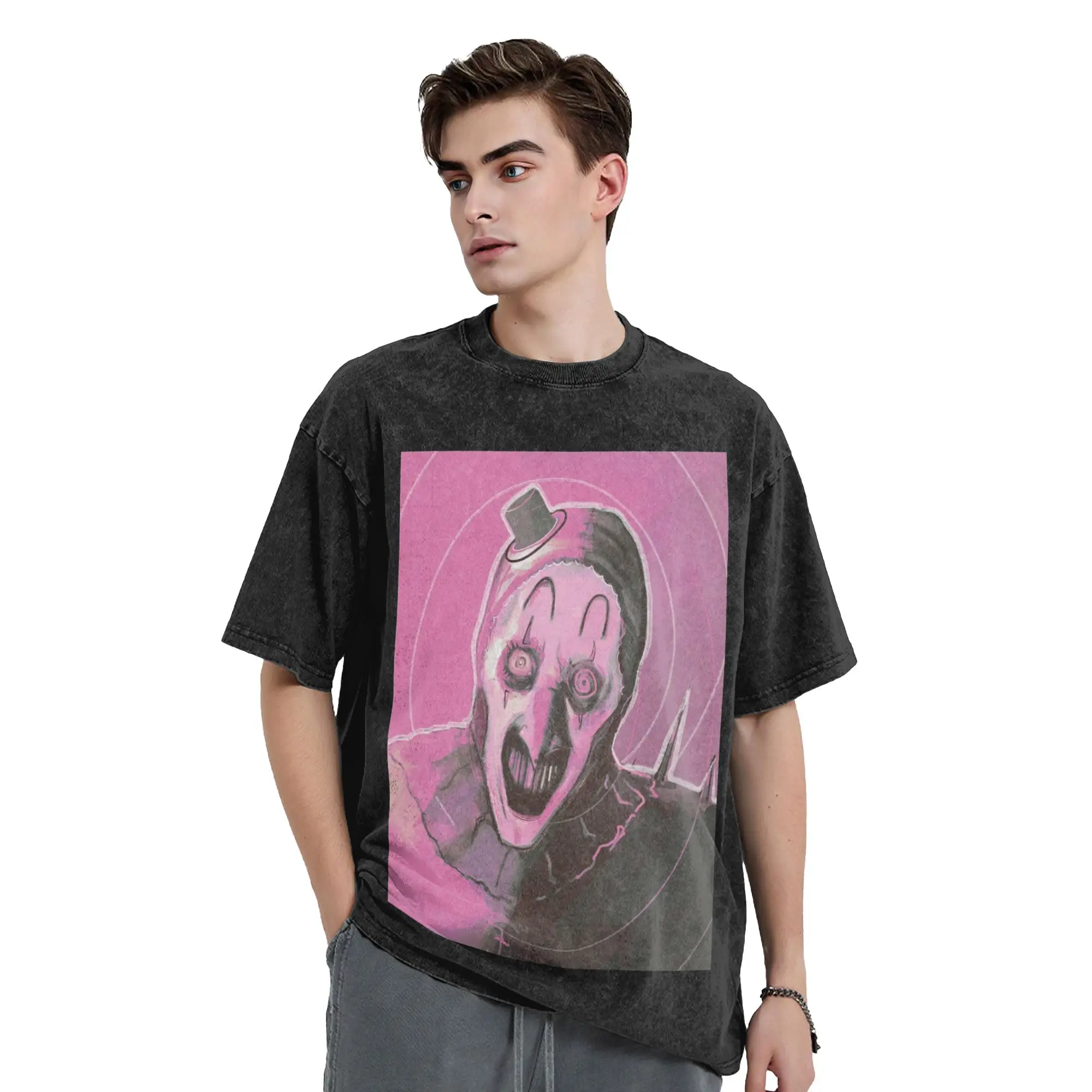 Art the Clown The Terrifier 3 Washed T Shirt Streetwear Hip Hop Vintage T-Shirt  Tees for Men Women Oversize Graphic Printed