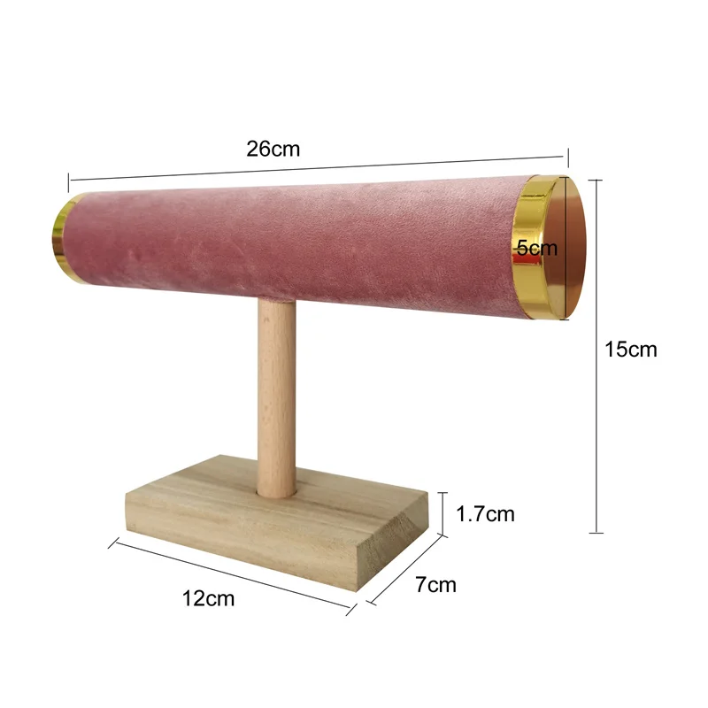 حامل عرض مجوهرات مخملي وردي عالي الجودة للأساور والقلائد والمعلقات والخواتم دعائم عرض المجوهرات #6