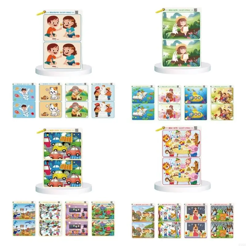 090B Kids Focusing Improvement Cards Set Of 32 Designed For Ages 3+ Picture Puzzles 32pcs Fun Cards For Kids