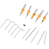 E15A Countersink Drill Bit Set 5Pcs Woodworking Countersink Drill Bits Adjustable