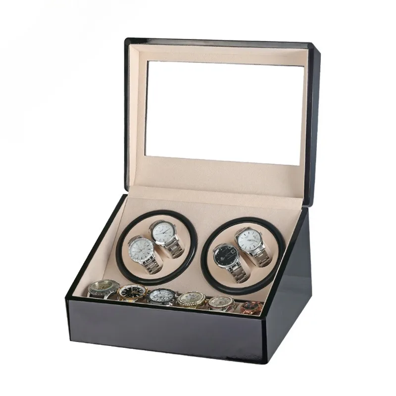 Wood Watch Storage Box Organizer Automatic Watch Winder Rotating Luxury with Zero Magnetism Watches Display Box Led Gyroscope