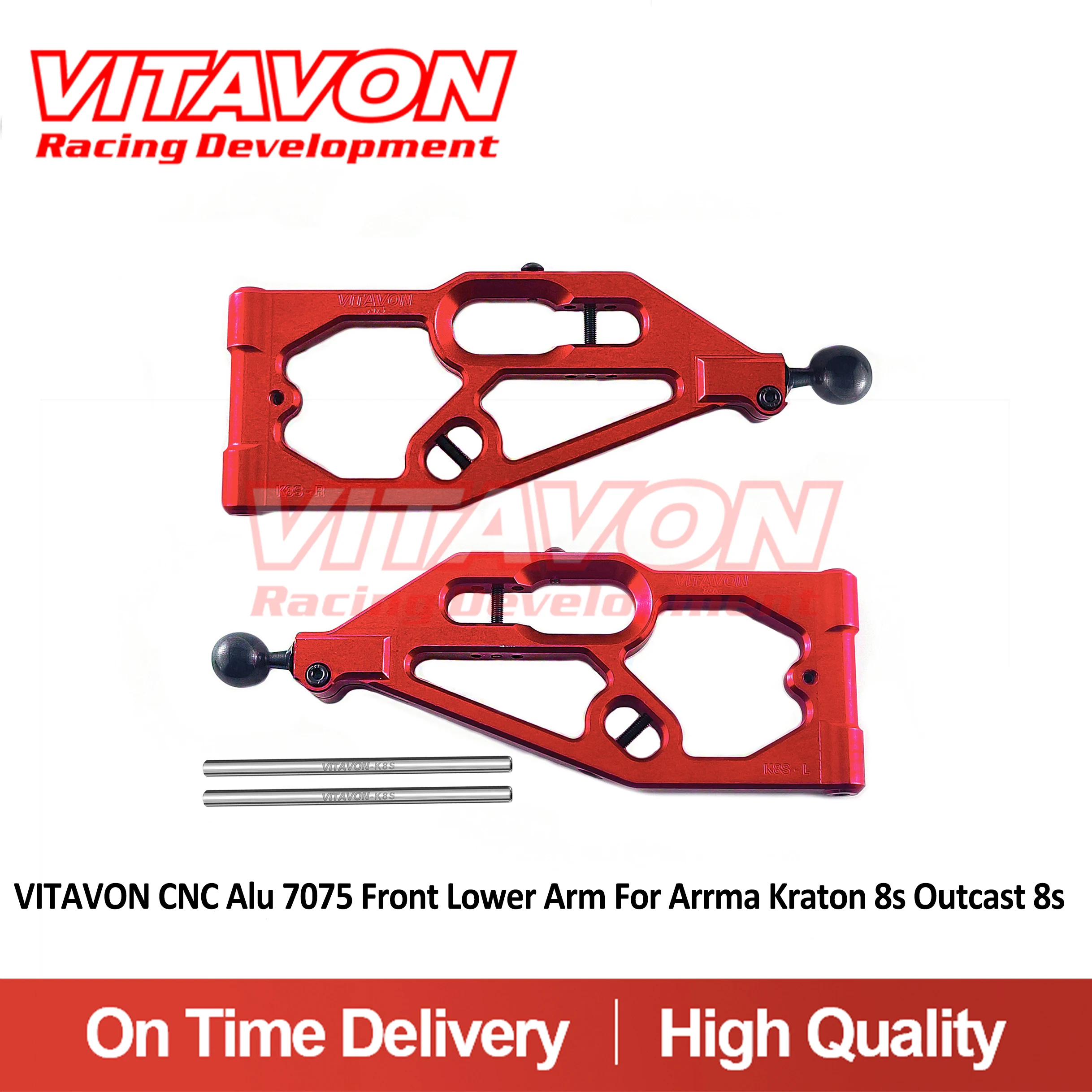 VITAVON CNC Alu 7075 brazo inferior delantero para Arrma Kraton 8S Outcast 8S