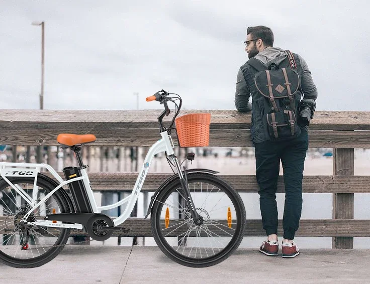 TTGO YY-26ST Electric Bike 26 Inch E-bike 36V14.5 Ah Battery,City Bike 60-75 km Electric Bicycle with Basket EBike for Men Women