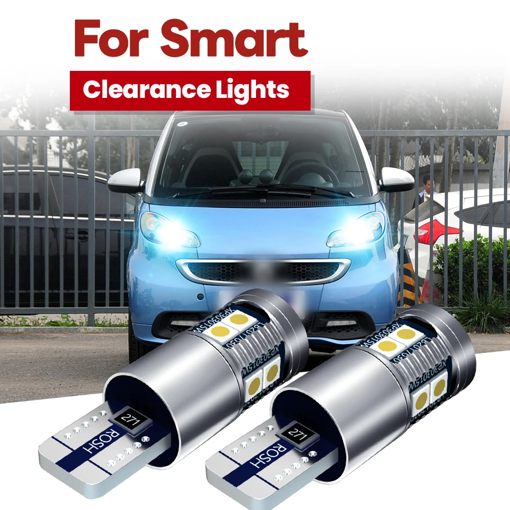 2 Stück Canbus LED-Standlicht Parkleuchte W5W T10 194 2825 Weiß für Smart Fortwo MK1 450 MK2 451 Forfour MK1 454 452