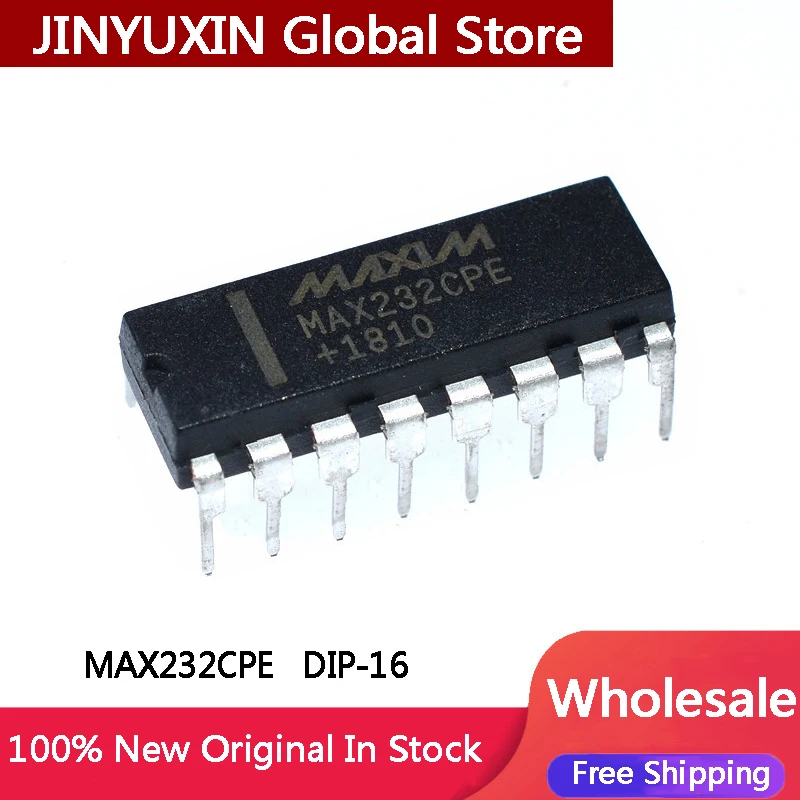 

10-100Pcs New in-line MAX232CPE MAX232 DIP-16 RS232 line driver receiver IC Chip In Stock Wholesale Free Shipping