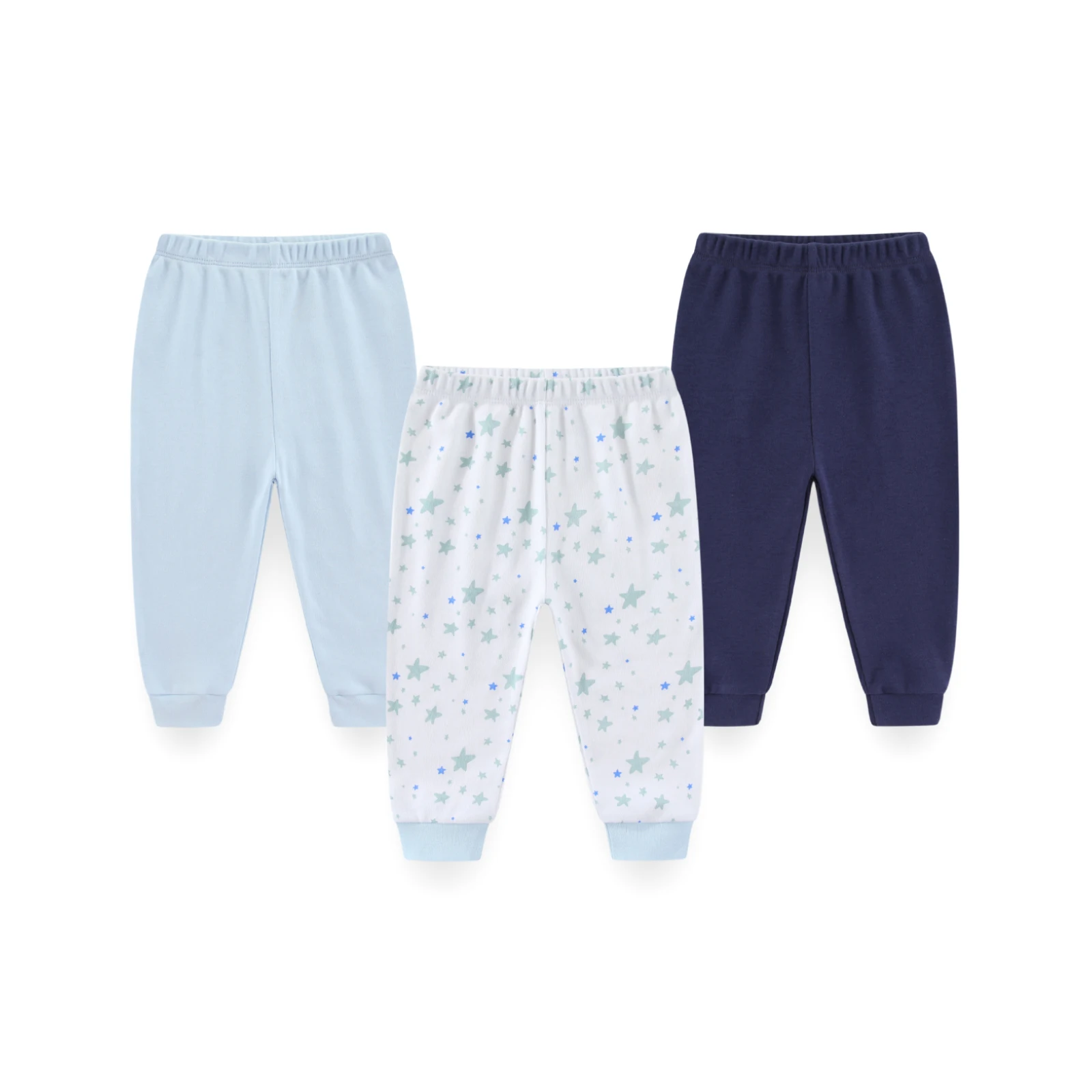 3-Piece Simple Star Baby Unisex Pants 0-12 Months Newborn Boy Girl Trousers Four Seasons Infant Clothes