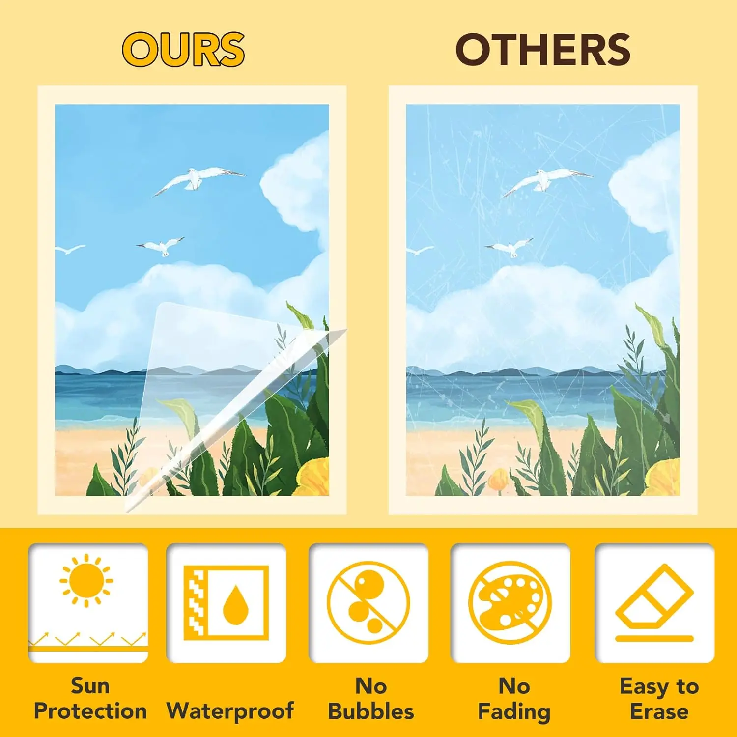 30 PCS Self-Adhesive Clear Cold  Laminating Sheets 9 x 12 Inches  No Machine Needed Durable Waterproof Document&Photo Protection