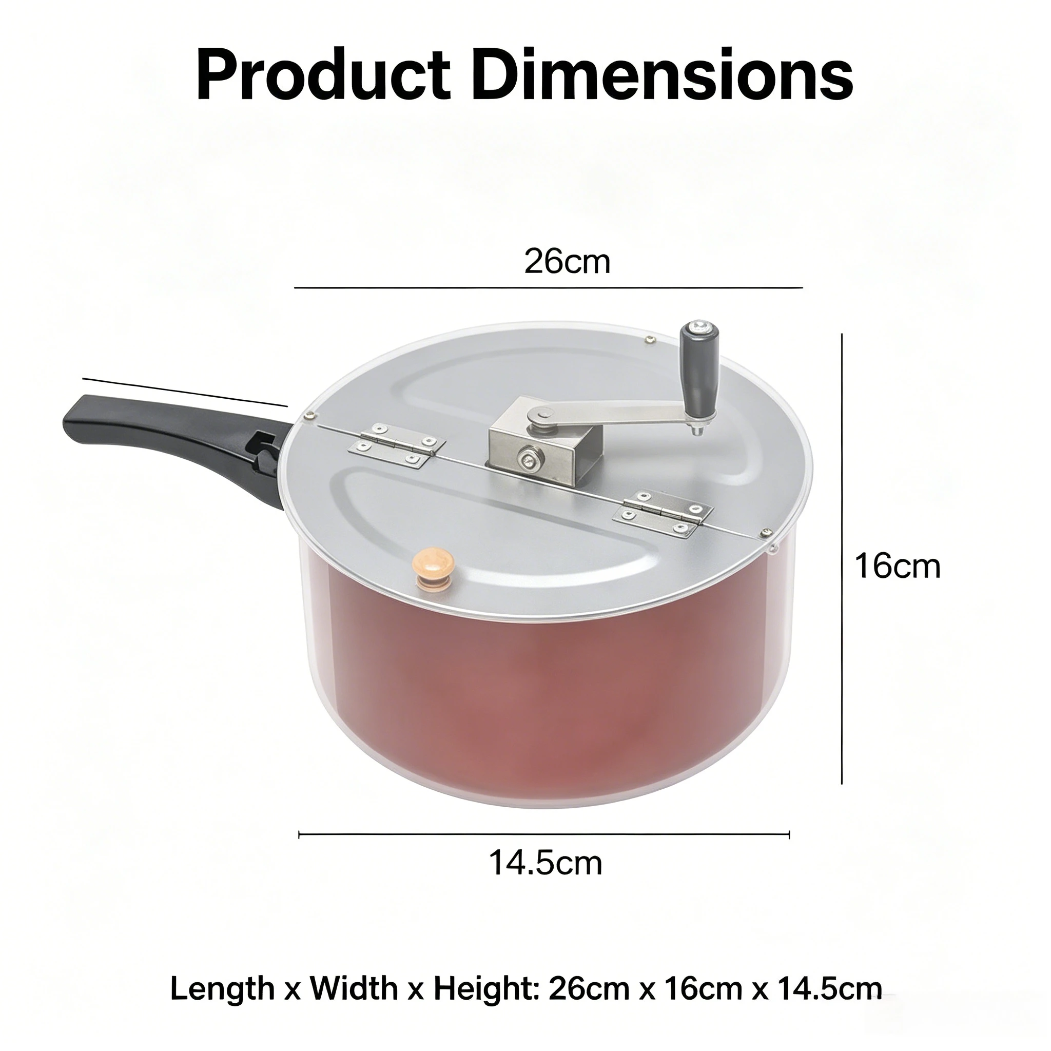 New Commercial Thickened Non-Stick Popcorn Kettle Hand Crank Gas Butterfly Spherical Popcorn Machine Pot