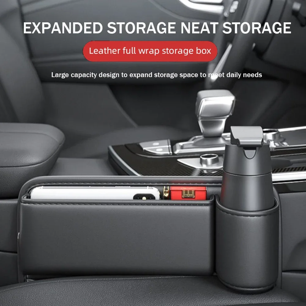 Multifunction Car Seat Gap Organizer Storage Box Pocket with Cup Holder Seat Universal Crevice Side Storage Wallet Keys Card