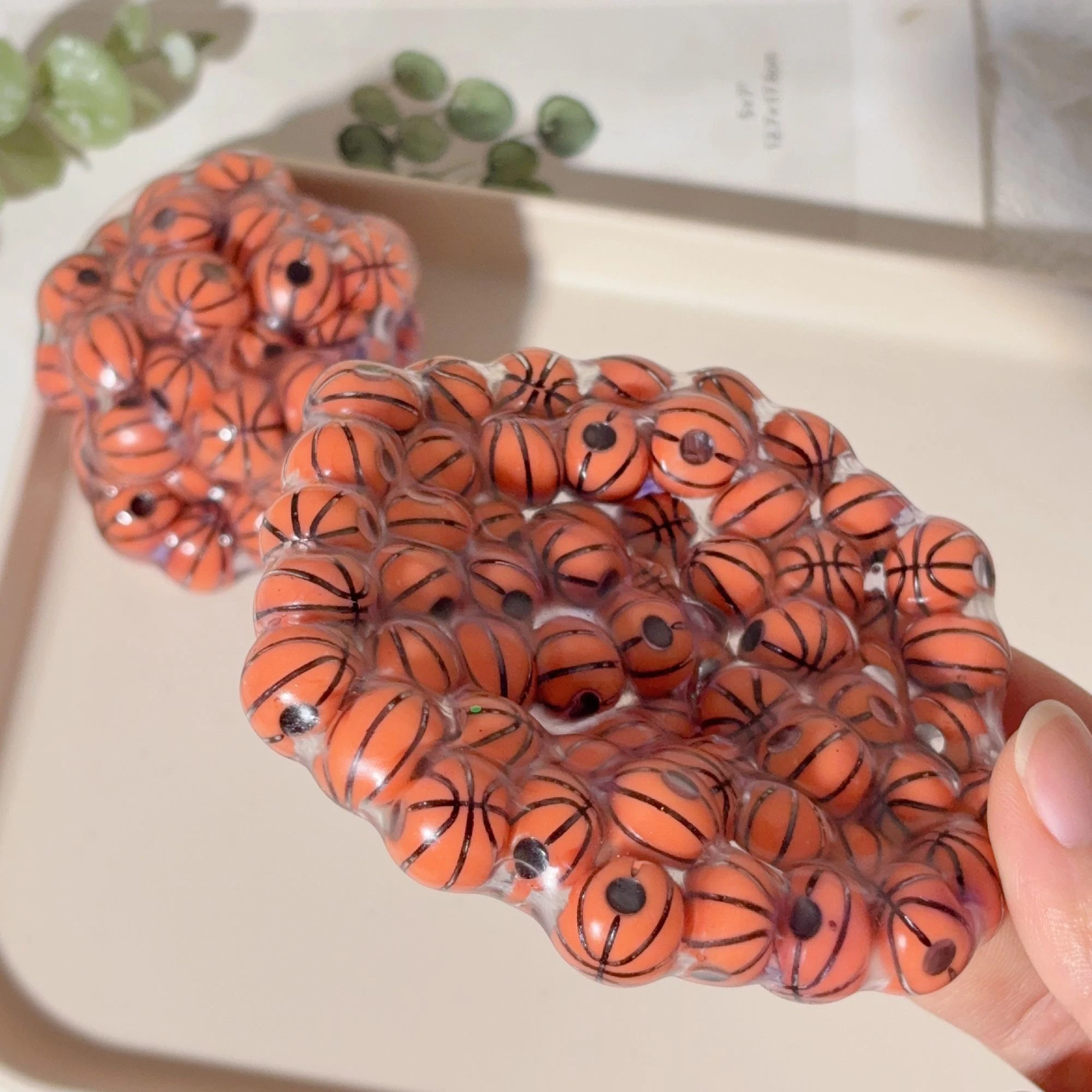 Creative Baskeall Str Relief Toy Handmade Basketball Craft Balls Loud Ball Fun Plaything Noisy Balls Squeeze Stress Relief Toys