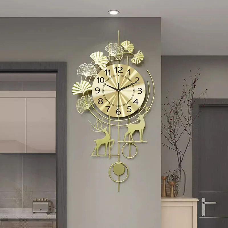 Oriental Art Luxury Wall Clock Hanging Battery Design Big Size Vintage Wall Clock Acrylic Bedroom Reloj De Pared Home Decoration