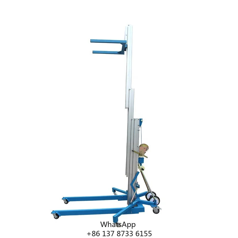 Warehouse Indoor Outdoor 3.5m 5m 6.5m 8m Manual Lifting Material Aluminum Mast Lifts For Sale