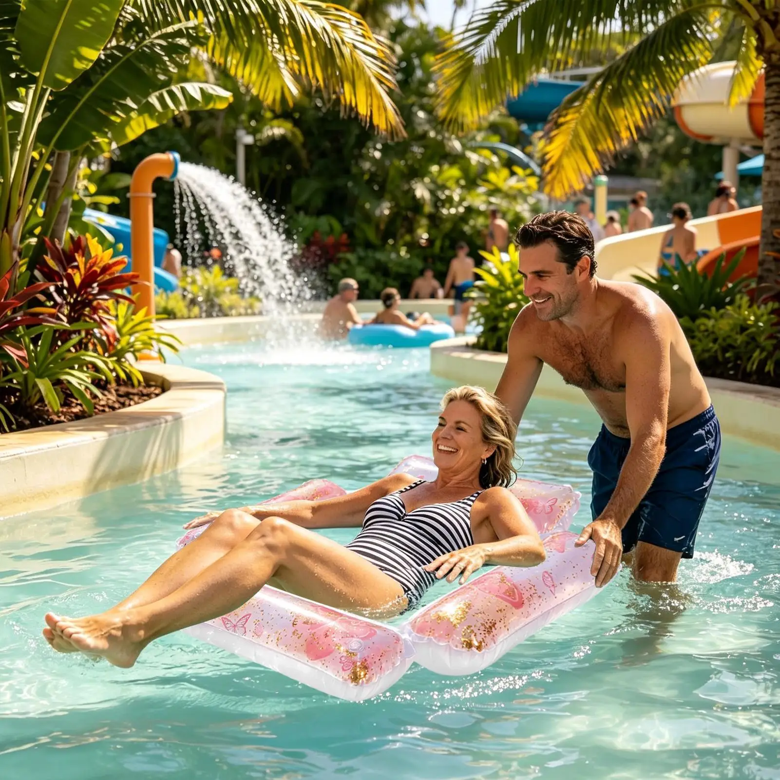 Foldable Glitter Butterfly Mesh Pool Float Water Hammock Adults for Summer Beach Vacation Water Park River Sea Pool Party Travel
