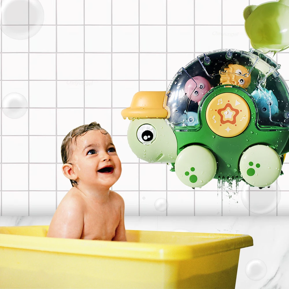 Jouets de bain pour enfants, jeu d'eau, tortue, roue à eau avec ventouse, jouet éducatif, cadeaux pour tout-petits