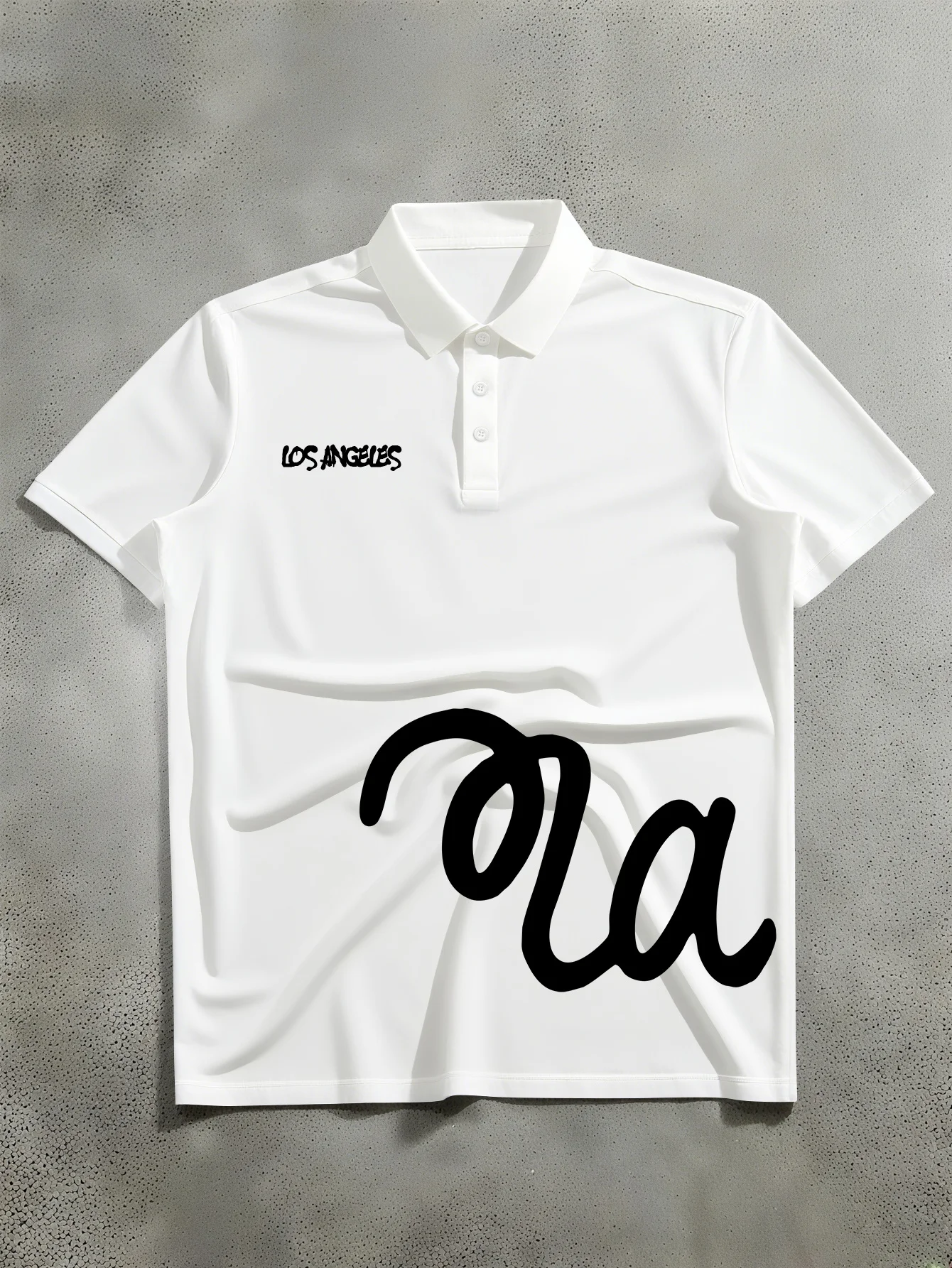 New men's short sleeved polo shirt, street style letter print showcasing trendy personality polo