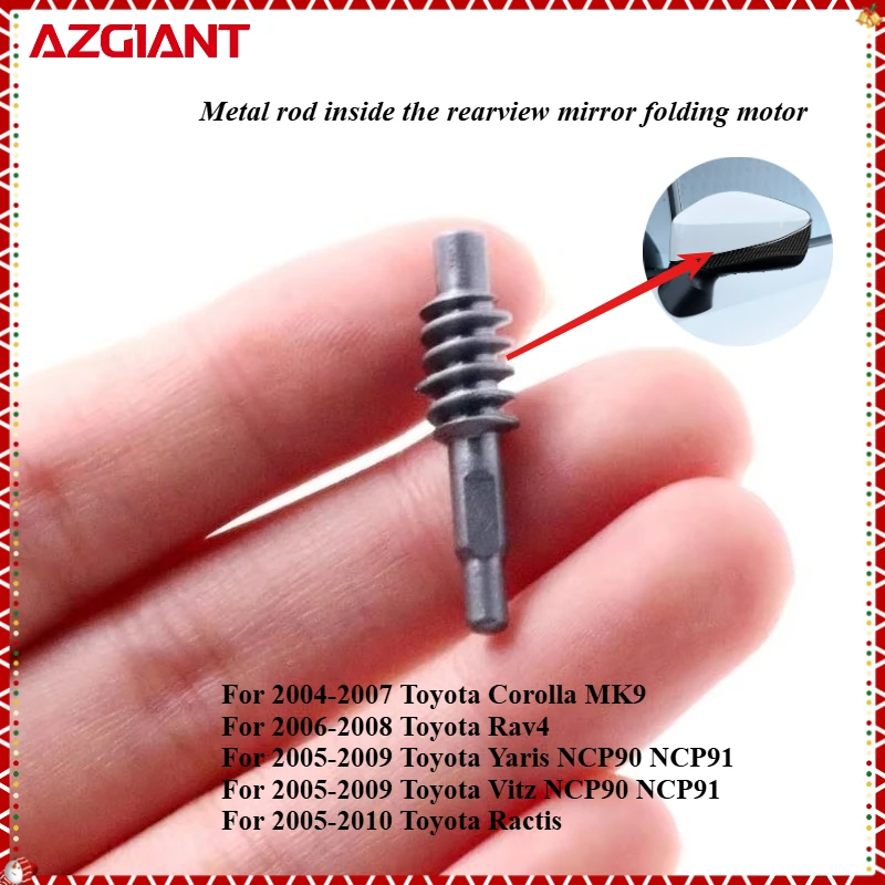 AZGIANT Car outside rearview mirror folding metal rod for 2005-2009 Toyota Yaris NCP90 NCP91/Vitz NCP90 NCP91/Ractis new parts