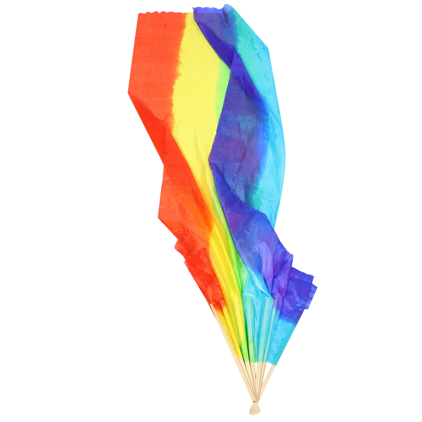 

2Pcs Extended Head Dance Fans Faux Silk Long Flow Veils for Belly Dancing Square Dance Traditional Chinese Stage Performances