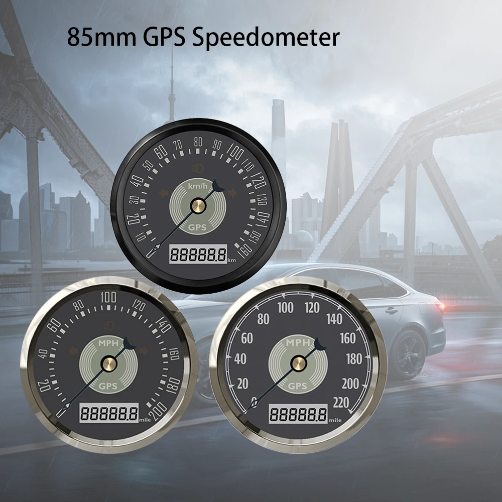 

Спидометр RHAXEL 85 мм, 160 км/ч, GPS, с красно-желтой подсветкой, 12В/24В, для авто, фургонов, лодок, с регулируемым общим пробегом