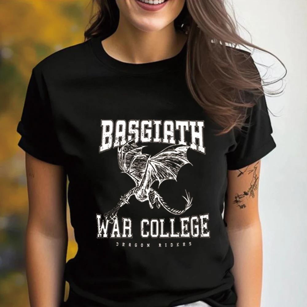 Basgiath War College T Shirt Harajuku Fourth Wing Tshirt Dragon Rider Shit Fantasy Bookish Tee Booktok Top Women Vintage Clothes