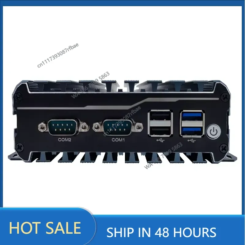 Industrial Rugged Fanless Quad Embedded Mini Computer Aluminum Housing SSD DDR4 Dual LAN COM VGA USB Wide Temp 24/7