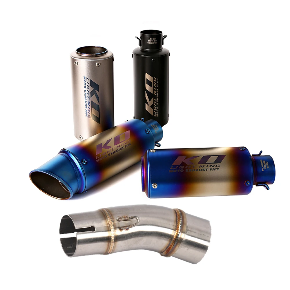 

51mm Motorcycle Exhuast Middle Link Pipe Connect Moto Escape Muffler Pipe With DB Killer For Kawasaki Ninja 400 250 2017-2025