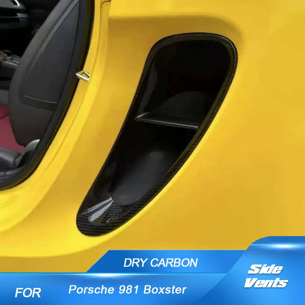 for Porsche 981 Boxster 2013-2016 Prepreg Dry Carbon Door Side Fender Vents Trims Frame Air Vent Intake Molding Cover