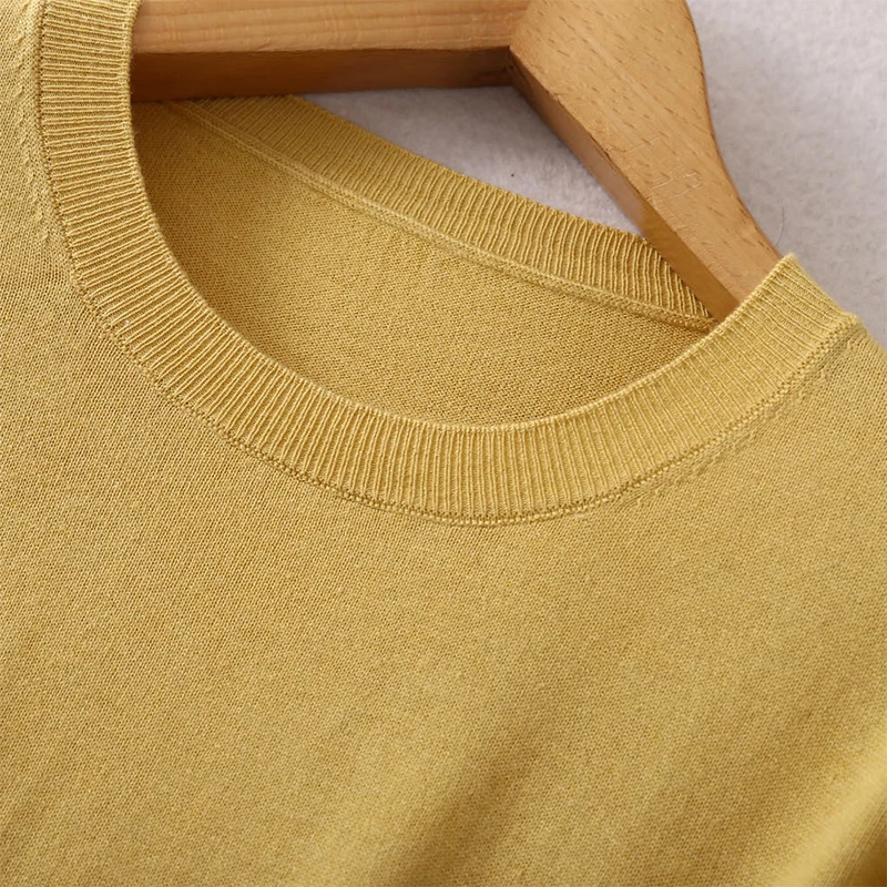 Women 85% Silk 15% Cashmere Round Neck everyday Long Sleeve Pullover Sweater Top Shirt JN541