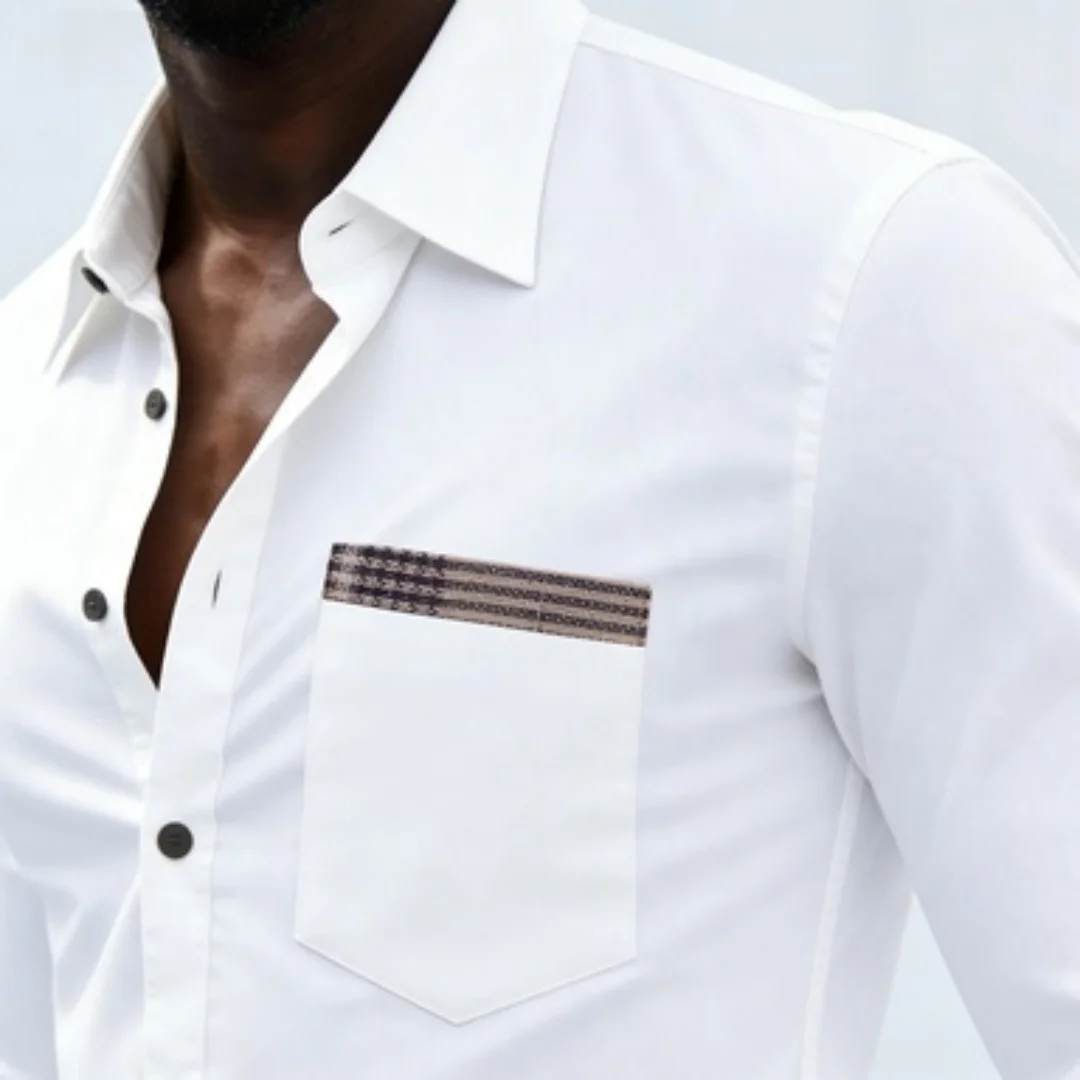 

New Spring Autumn Men's Plaid Patchwork Lapel Long Sleeve Shirt Casual Fashion Streetwear Tops For Daily Outdoor Holiday Wear