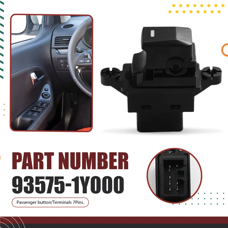 

X39A-For Kia Morning PICANTO Set New Power Window Control Switch Button Lifter Regulator 93570-1Y200 93575-1Y000 Car Parts