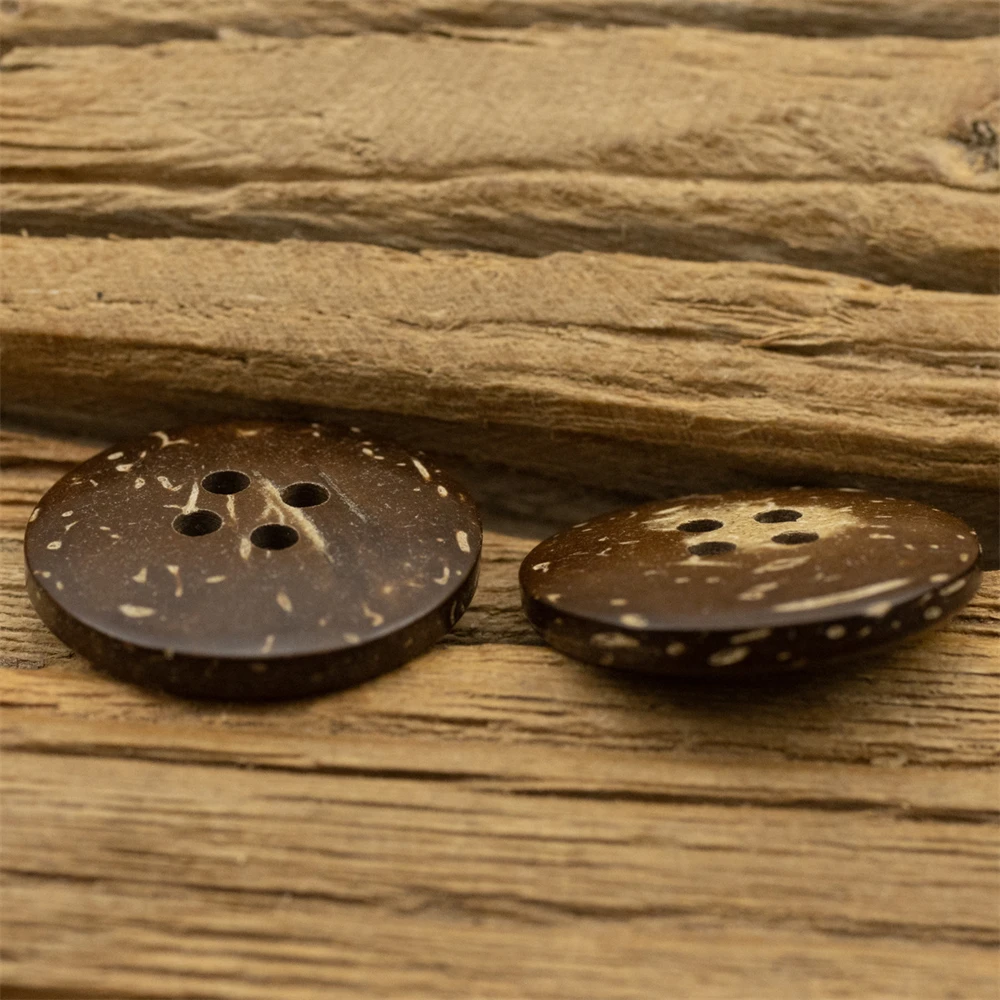 10 قطعة أزرار قذيفة جوز الهند الطبيعية خمر 11.5/15/20 مللي متر 4-Hole أزرار مستديرة لسترة القميص ، إكسسوارات الملابس الريفية #4