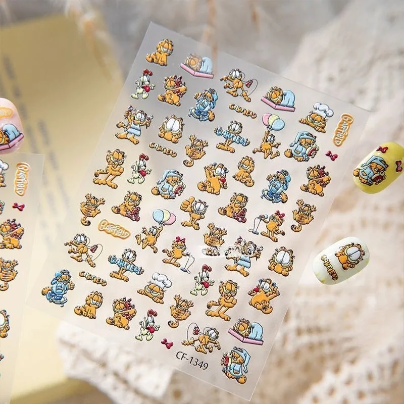 New Garfield Nail Art Stickers High Color Value Creative Personalized Ins Style Stereo DIY Nail Phone Shell Decorative Stickers view 5