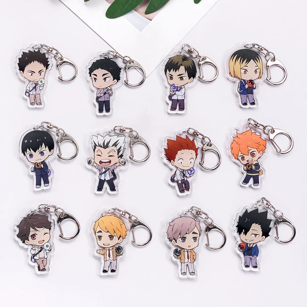 شخصيات الرسوم المتحركة Haikyuu! الاكريليك مضحك شعبية المفاتيح الاكسسوارات حقيبة سحر حقيبة الظهر قلادة حلقة رئيسية المشجعين الأصدقاء الهدايا #1