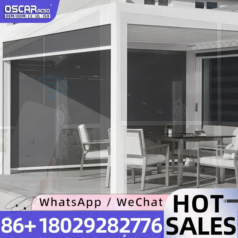 

Outdoor Motorized Retractable Aluminium Roller Shades Zipped Screens for Patio New Year Modern Use Rolling shutter
