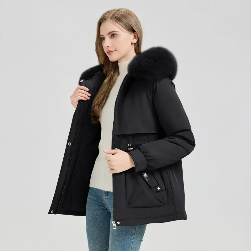 Pie overcomes 2026 winter new women's cotton-padded hooded cotton-padded versatile fashion women's coat