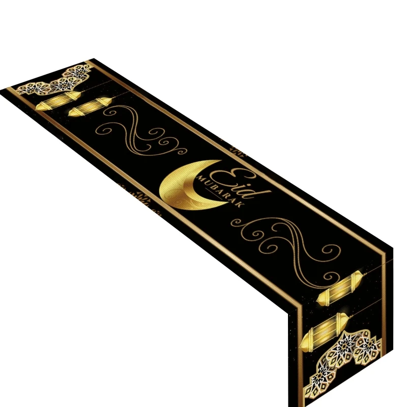 Eid Mubarak Table Runner Islamic Eid Festival Celebration Table Decoration Muslim Ramadan Party Decor Supply for Table 12 A0KC