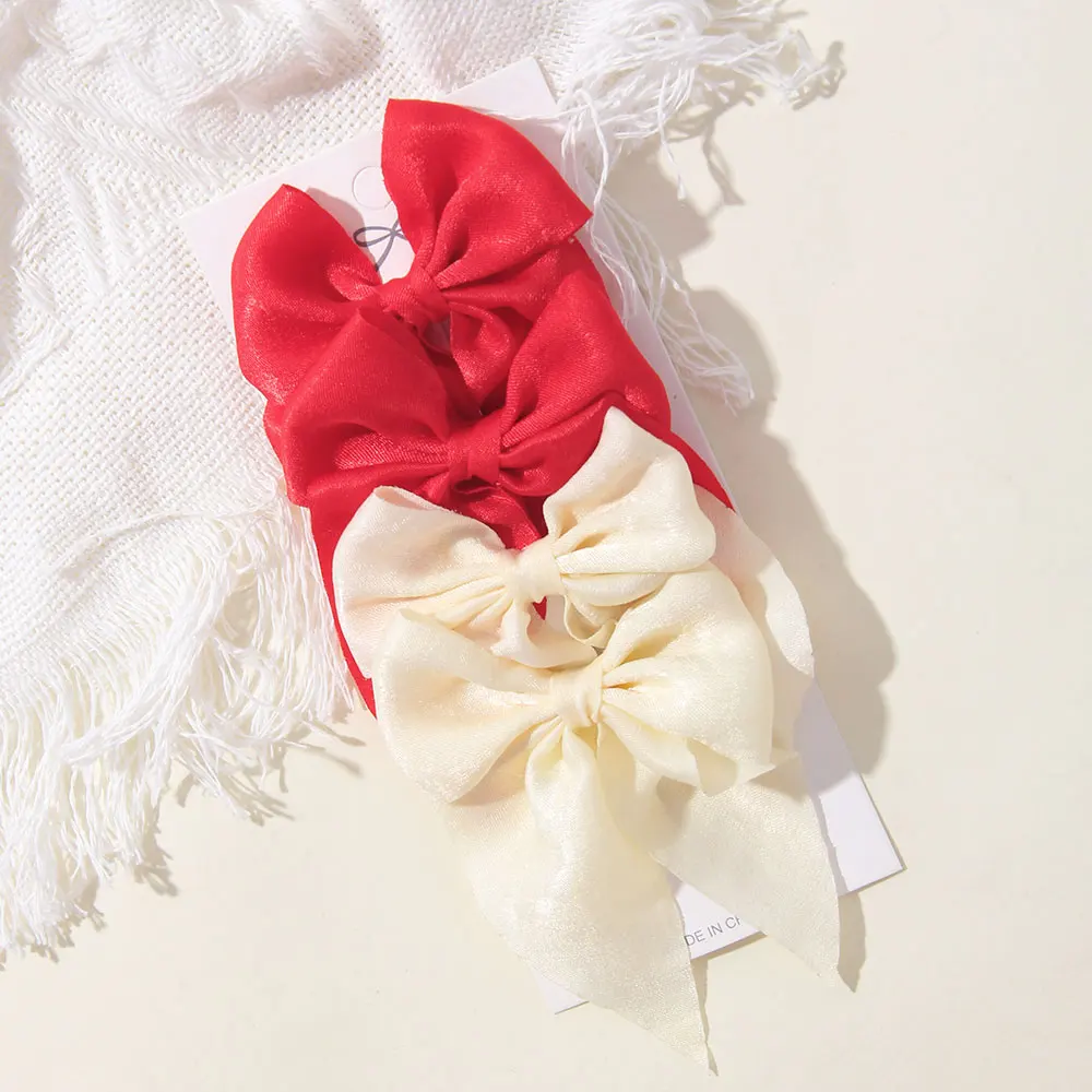 4-teiliges Set Niedliche Haarspangen mit Schleife für Kinder, Modische Party-Accessoires, Tägliche Dekoration, Haaraccessoires für Teenager-Mädchen, Geschenke – Detail 23