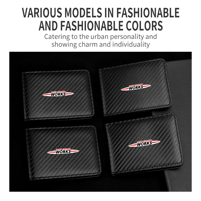 Car Driver License Wallet ID Credit Card Storage Holder Purses For MINI WORKS Cooper F55 F56 R60 R59 R58 R57 R56 R55 R53 R52 R50