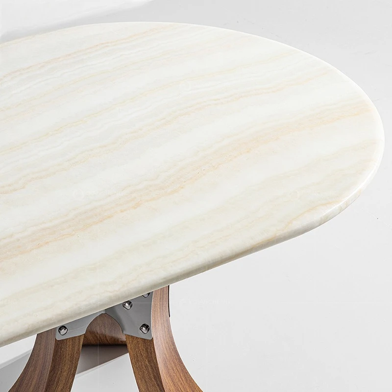 Advanced modern minimalist high-end walnut designer dining table