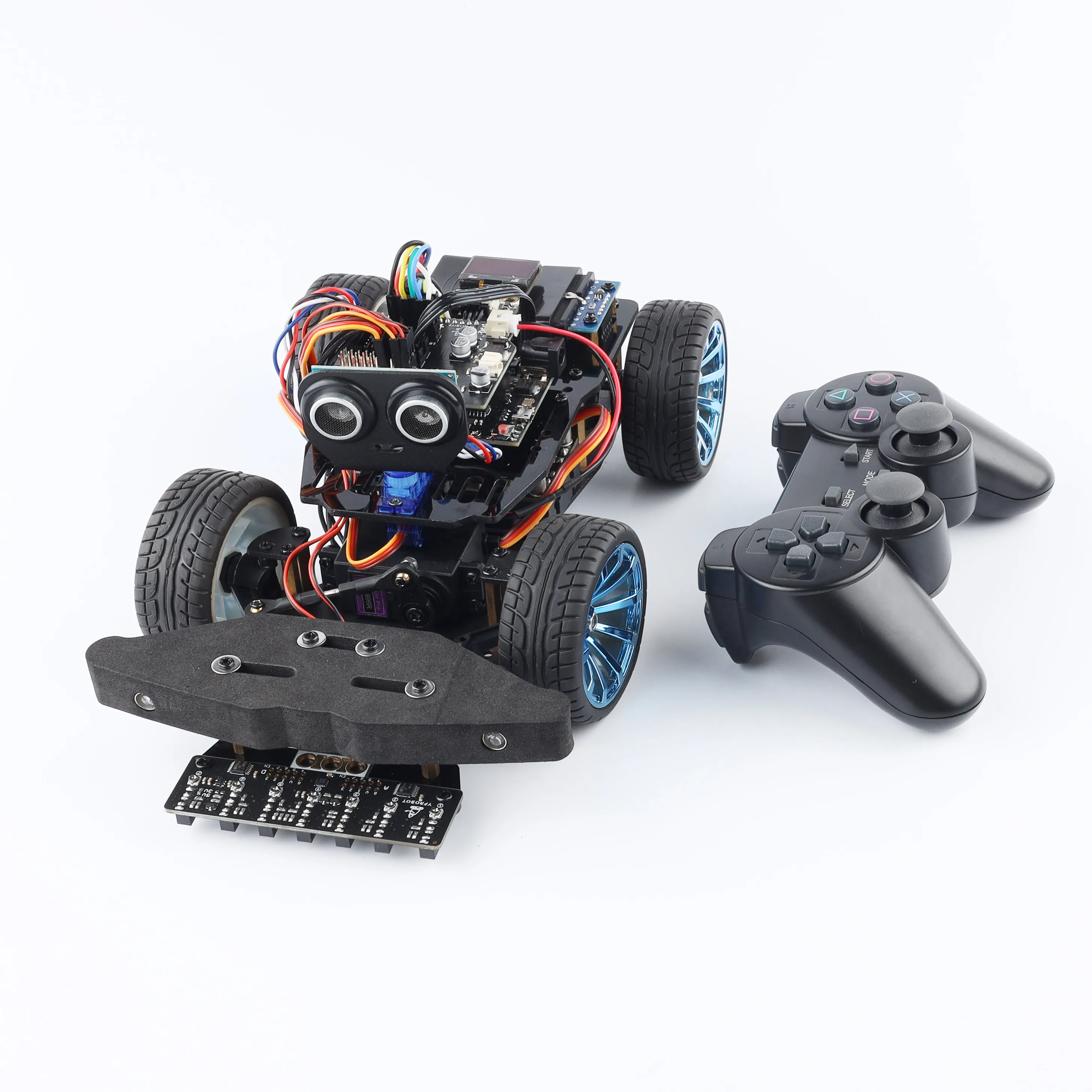 Ackerman Steering Car Metal Chassis, Rear-wheel Drive 4-wheel 2WD for Electronic Competitions, Width Less Than 15cm