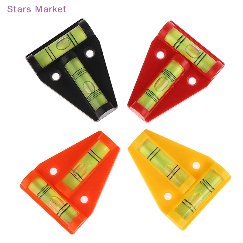 New 2Pcs Mini T Type Spirit Level Measurement Instrument Triangular Level T-type Spirit Bubble Shell Plastic Measuring Tools