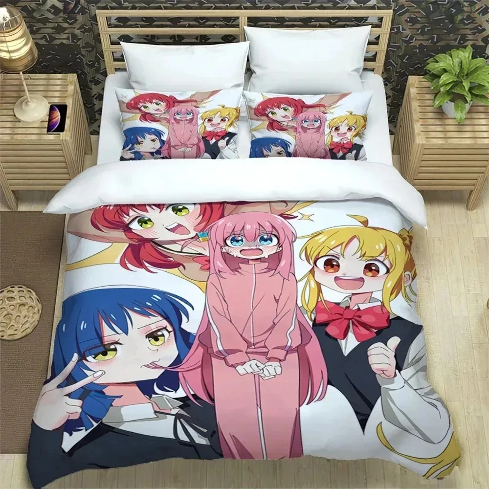 Anime Bocchi the Rock Kessoku Band Bedding Set Duvet Cover Bed Set Quilt Cover Pillowcase Comforter king Queen Size Boys Adult