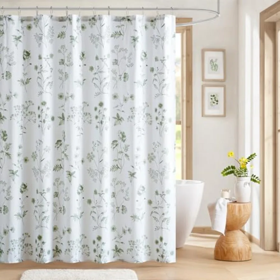 

Занавеска для душа Martha's Garden от Марта Стюарт, с ботаническим цветочным принтом, хлопковая, для ванной комнаты, спа-качества, современный дизайн