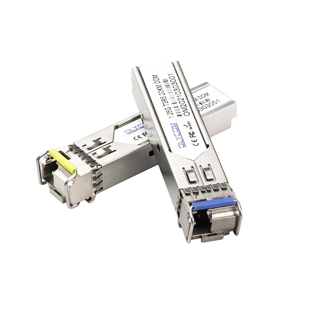 زوج واحد من جهاز إرسال واستقبال الألياف الفردي 1.25G SFP Bidi 1310nm/1550nm SMF LC موصل يصل إلى 20 كجم للمفاتيح المفتوحة