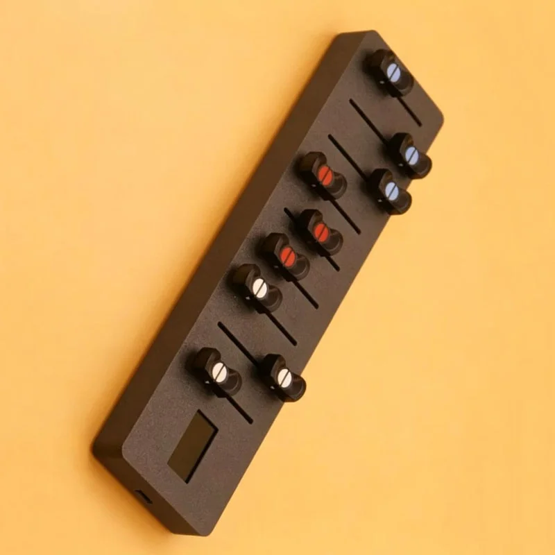 EM-F9 MIDI Controller 9 Faders Digital Display Host Mapping Synth Control Type-C 3.5mm MIDI OUT 14-bit 5 Presets