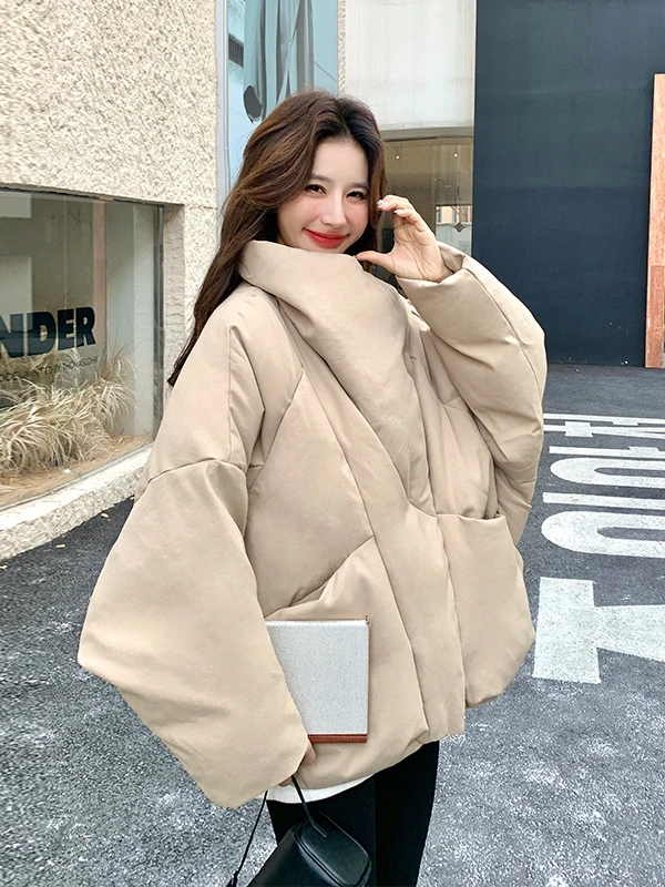 

Женская зимняя куртка-пуховик с воротником-стойкой, 90% белый пух, новая коллекция 2025, теплая, толстая, верхняя одежда