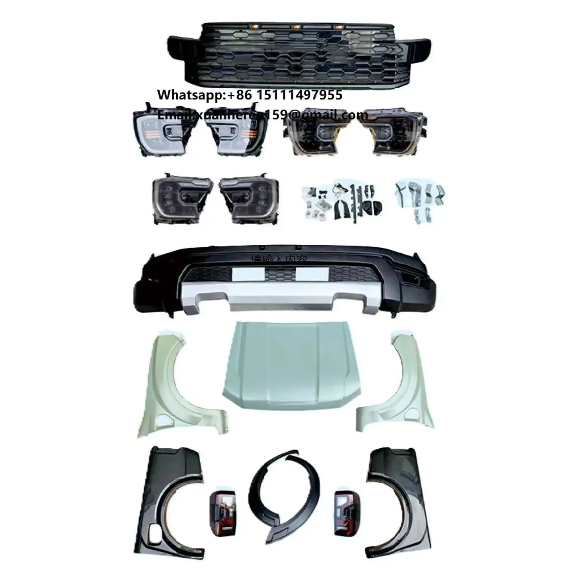 Modified Pickup Exterior Accessories Car Bumper Retrofit Body Kit for Ranger T6 T7 T8 2012-2021 Upgrade to Raptor 2022+