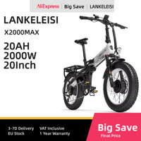 LANKELEISI X2000MAX Adult E-Bicycle 2000W 48V20AH City Ebike 20 inch tire Foldable LCD Instrument Electric Bicycle