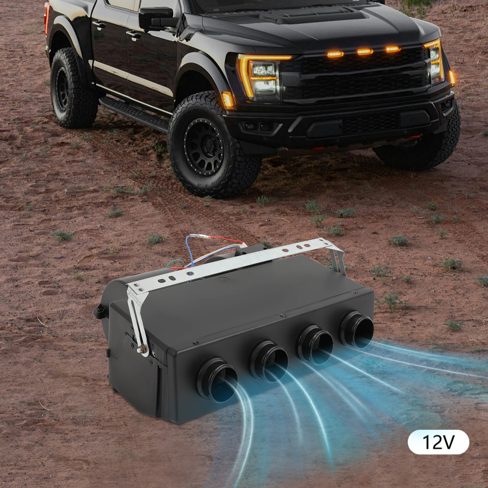 Evaporatore universale per aria condizionata per camion RV - 4 prese d'aria Raffreddamento a 3 velocità per il comfort delle cabine di trasporto a lunga distanza