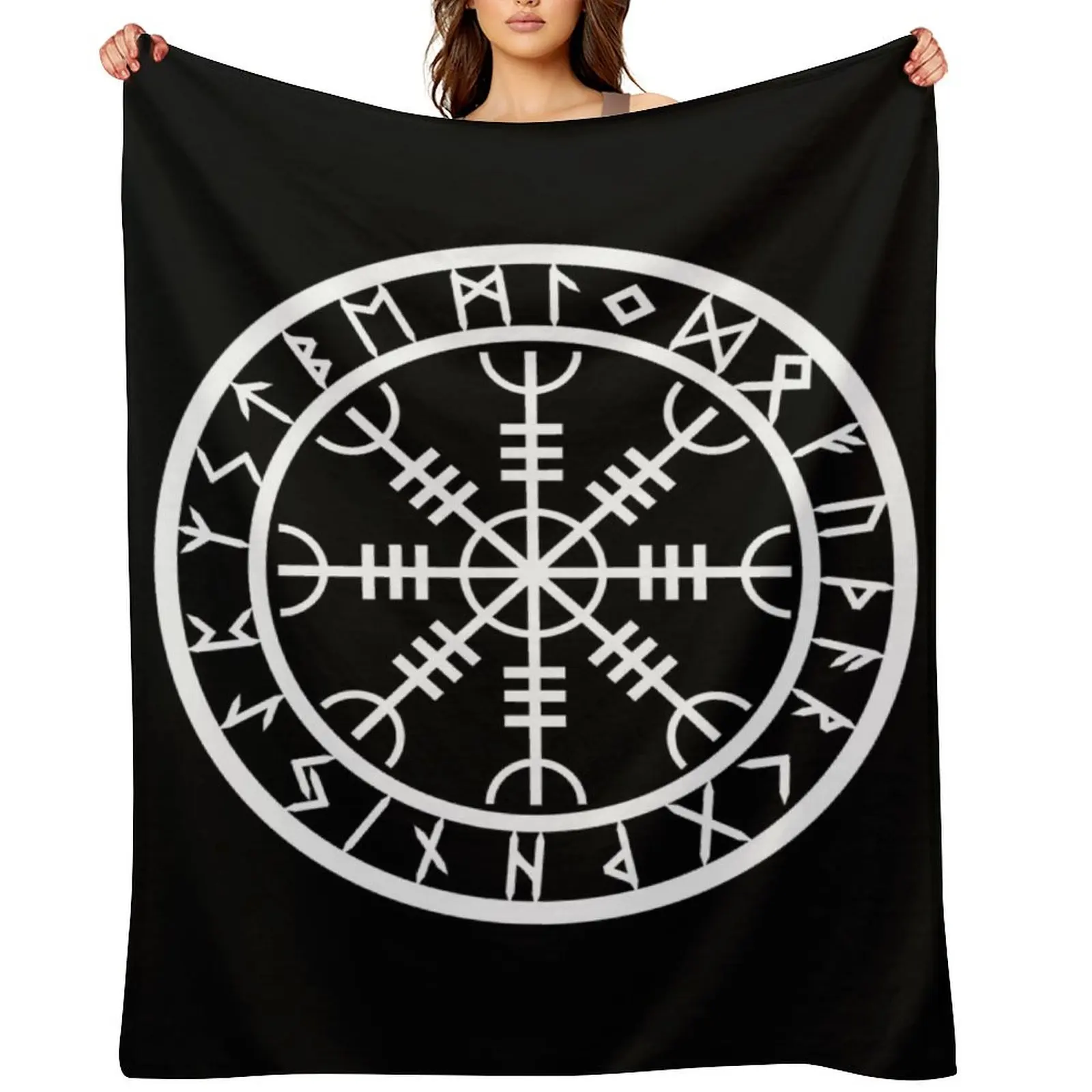 Helm of Awe /// Rune Circle (Variante II) Couverture polaire pour lit d'hiver, couvertures en flanelle pelucheuse