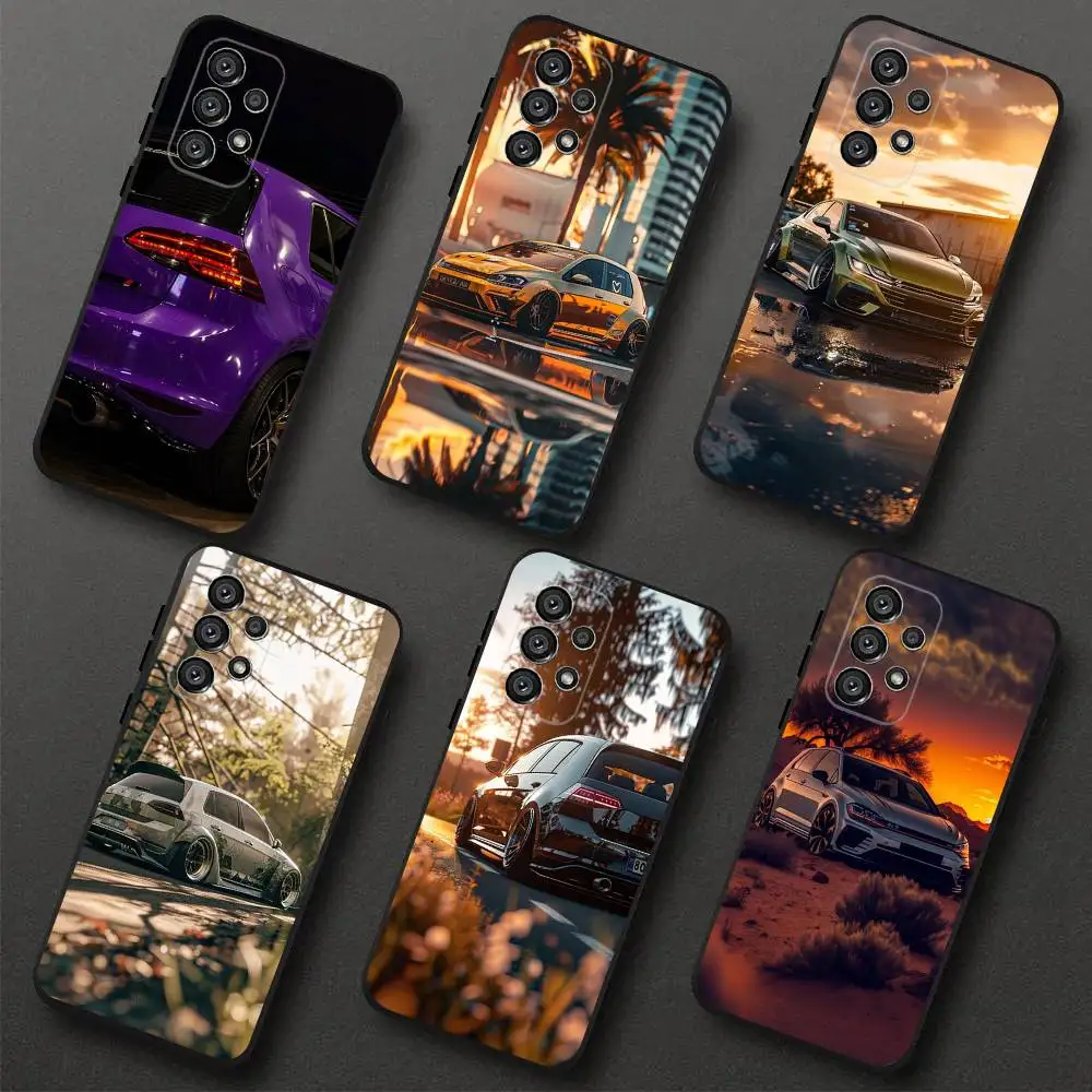 

car Golf G-GTI Phone Case For Samsung S 25,24,23,22,30,21,10,9,Ultra,Plus,Lite,FE,4,5G Black Soft Case
